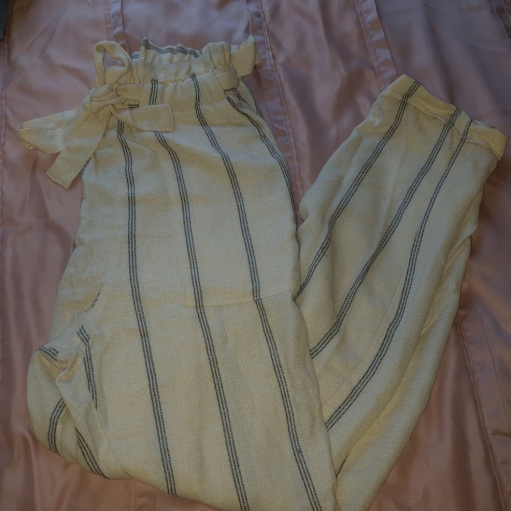Cream flowy joggers